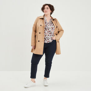 Jeans slim taille haute 7/8ème bleu femme grande taille