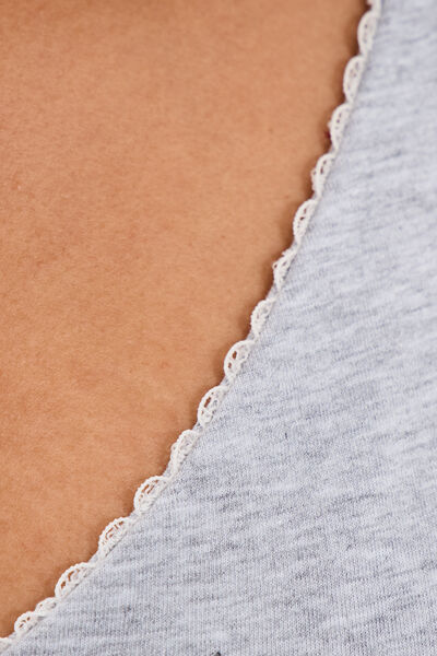 Soutien-gorge foulard coton majoritaire gris clair femme