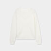 Pull col rond aspect laineux blanc femme