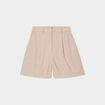 Short large avec pinces beige femme