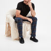 Pantalon de pyjama coton coupe droite bleu homme