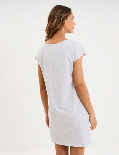Chemise de nuit manches courtes gris clair femme