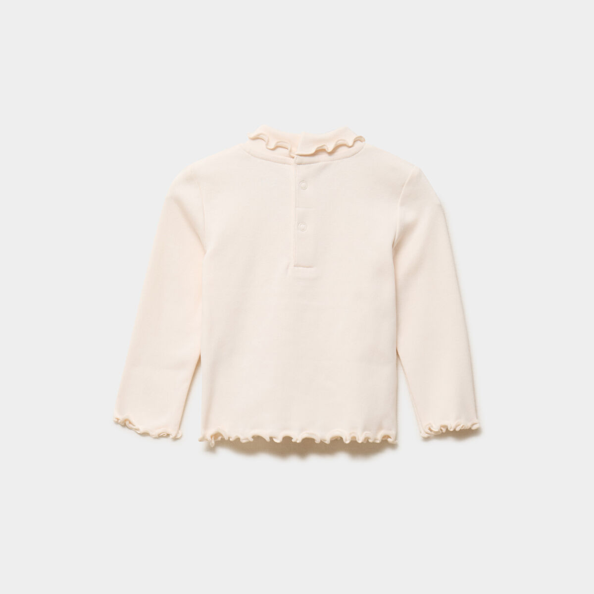 Lot 2 t-shirts sous pulls &agrave; col roul&eacute; beige b&eacute;b&eacute; fille