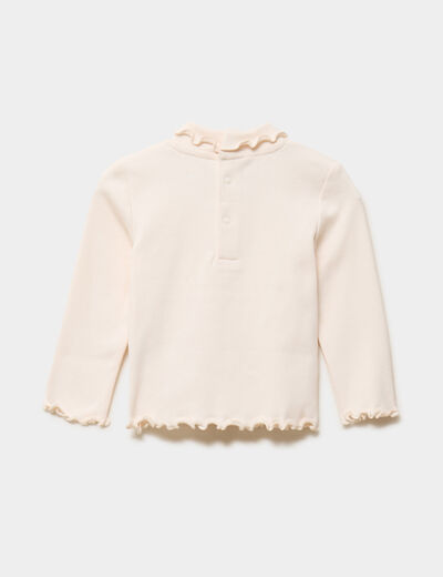 Lot 2 t-shirts sous pulls &agrave; col roul&eacute; beige b&eacute;b&eacute; fille