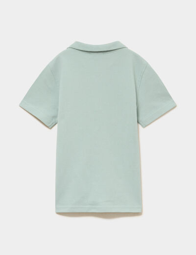 Polo manches courtes &agrave; d&eacute;tail brod&eacute; vert pastel gar&ccedil;on