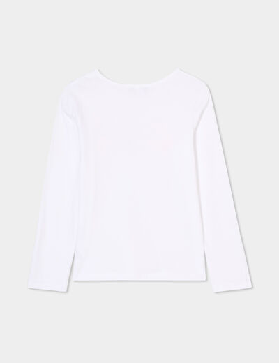Ensemble pyjama pantalon resserré coton blanc fille