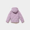 Doudoune matelass&eacute;e &agrave; capuche courte mauve fille
