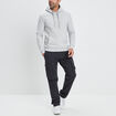 Sweat molleton à capuche hoodie gris clair homme