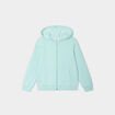 Sweat zipp&eacute; &agrave; capuche droit molleton vert pastel fille