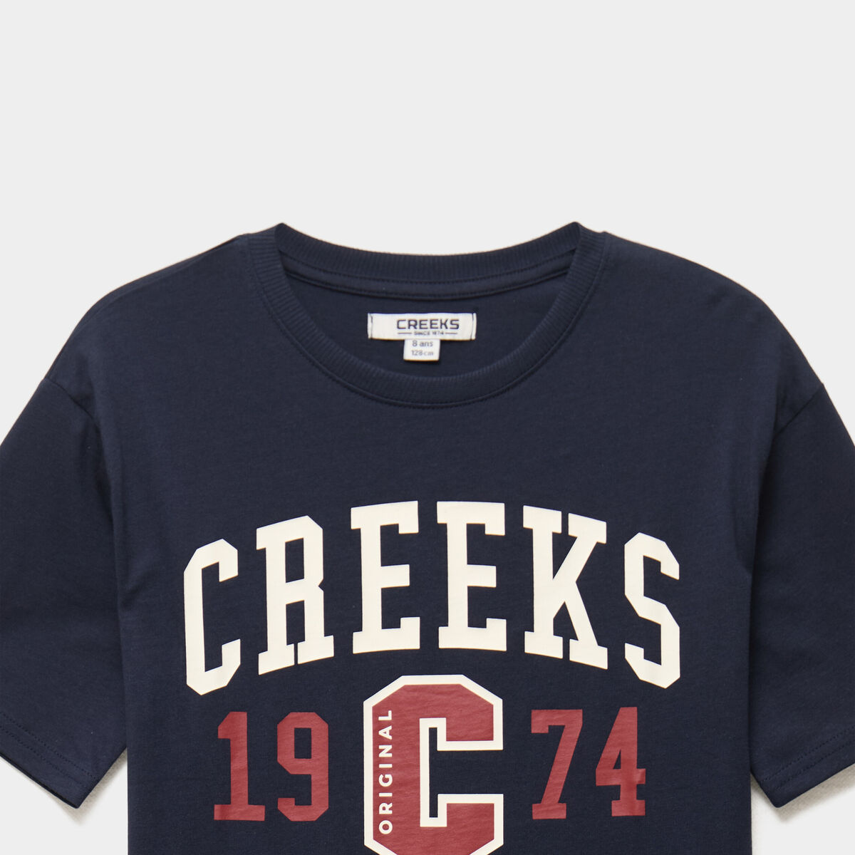 T-shirt oversize manches courtes coton bleu marine gar&ccedil;on
