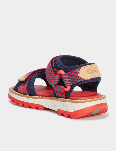 Sandales à scratchs Kickers Kickclock rouge garçon