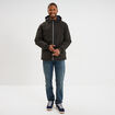 Blouson à capuche zippé vert kaki homme