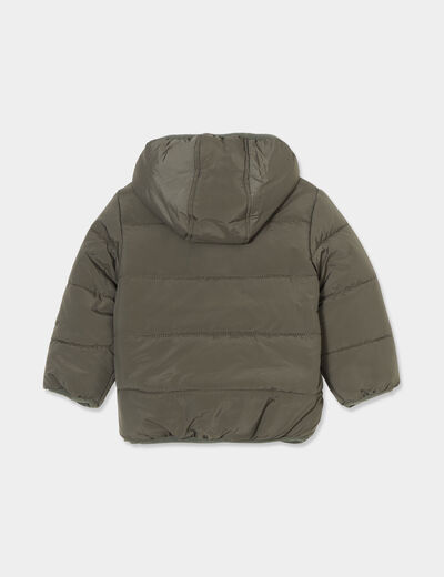 Doudoune doublure polaire à capuche vert kaki bébé garçon