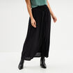 Jupe longue droite fluide noir femme