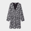 Robe courte fluide col cache-coeur noir femme
