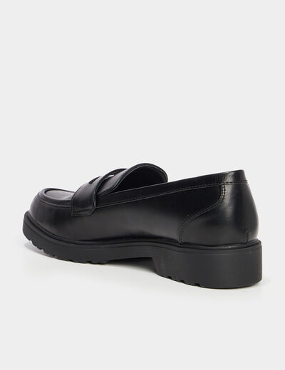 Mocassins semelle épaisse crantée noir femme