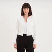 Veste bol&eacute;ro courte ajust&eacute;e blanc femme
