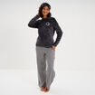 Ensemble pyjama effet polaire 3 pi&egrave;ces bleu marine femme