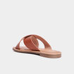Mules brides larges crois&eacute;es marron femme