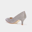 Escarpins &agrave; talons et paillettes gris argent femme