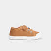 Tennis basses en toile bout renforc&eacute; camel gar&ccedil;on