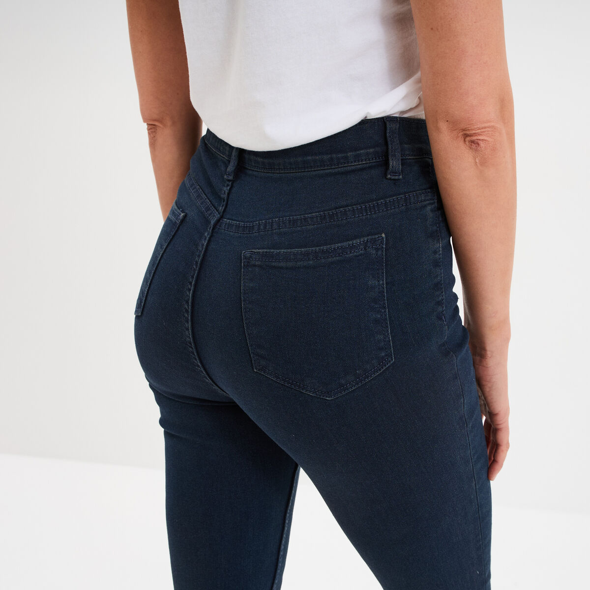 Jegging skinny taille haute denim blue black femme