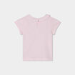 T-shirt col claudine manches ballons rose clair bébé fille