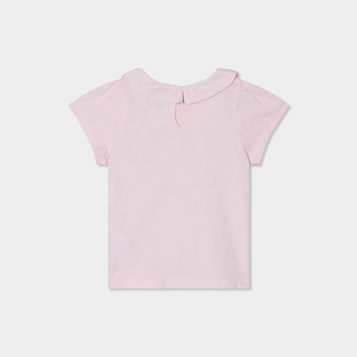 T-shirt col claudine manches ballons rose clair bébé fille