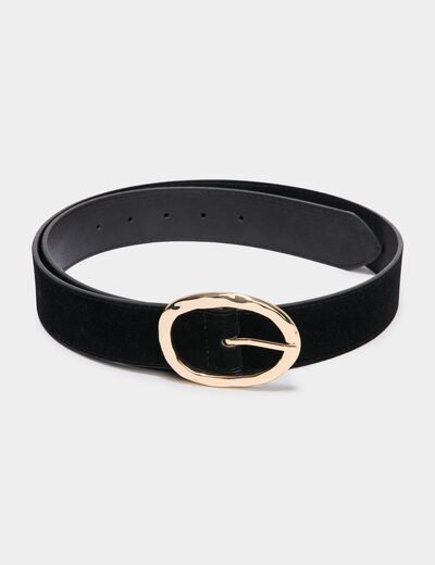 Ceinture effet velours noir femme