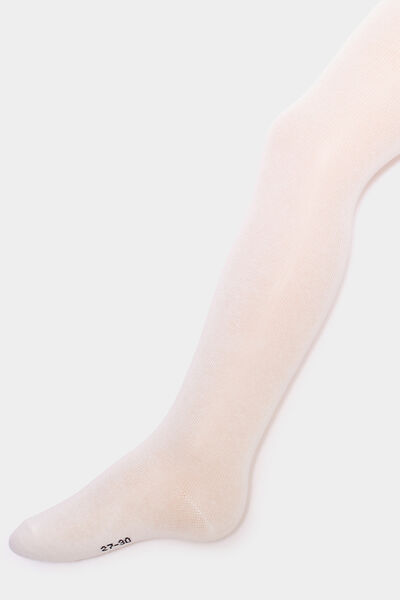 Collant opaque ecru fille