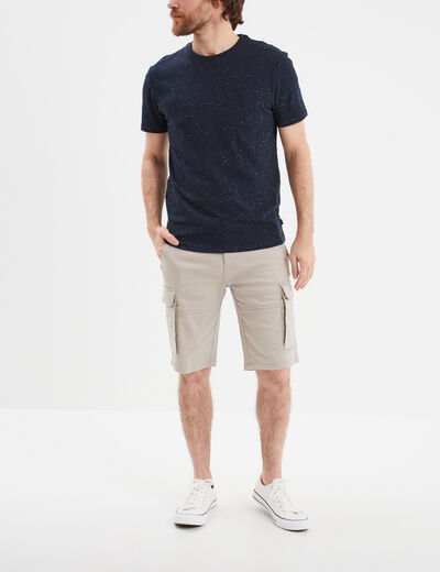T-shirt coton manches courtes Creeks bleu marine homme