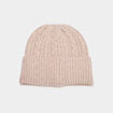 Bonnet tricot&eacute; torsades beige femme