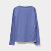 T-shirt col rond manches longues coton bleu gris fille