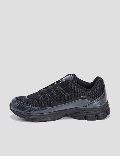 Baskets running lacets élastiquées noir garçon