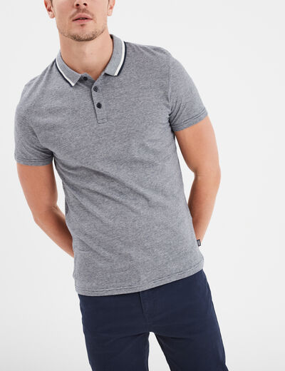 Polo manches courtes coton Creeks bleu marine homme