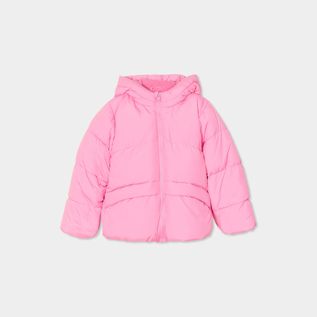 Doudoune à capuche rose fille