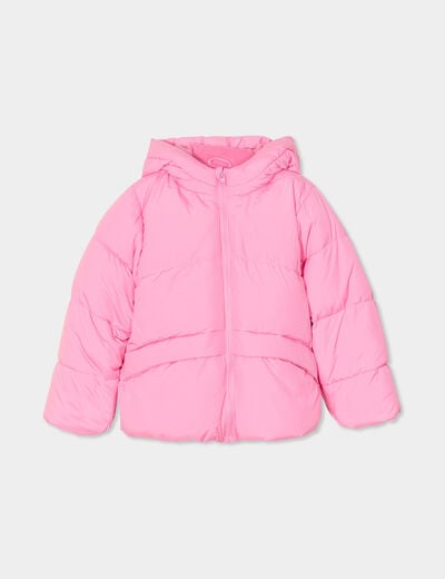 Doudoune à capuche rose fille
