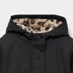 Parka doubl&eacute;e &agrave; capuche imperm&eacute;able noir fille
