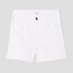 Short skinny 5 poches en jean blanc femme