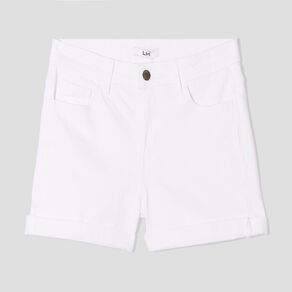 Short skinny 5 poches en jean blanc femme