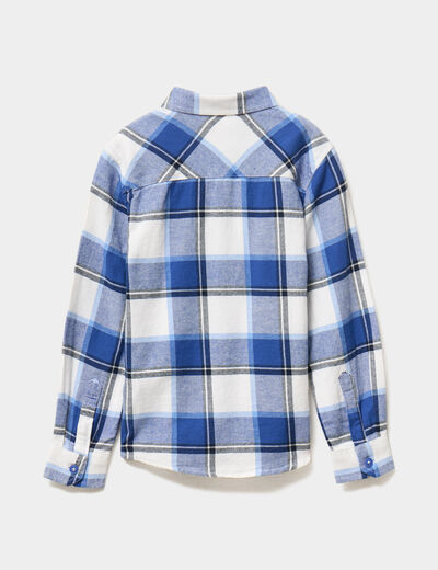 Chemise 1 poche manches longues coton bleu roi garçon