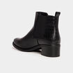 Bottines chelsea talons croco noir femme