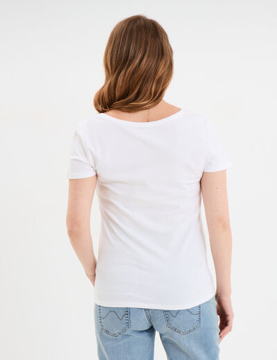 T-shirt allaitement manches courtes blanc femme maternité