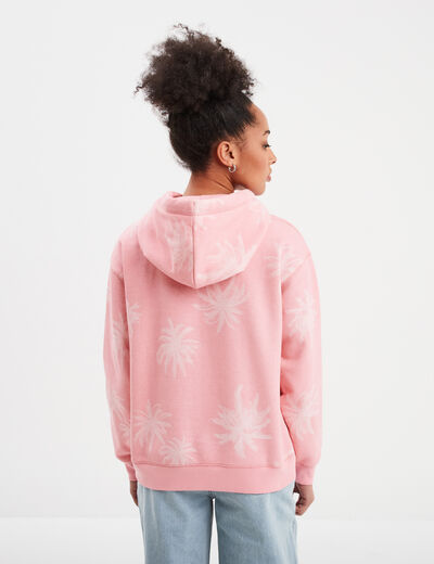Sweat à capuche hoodie 1 poche Creeks rose femme
