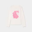 T-shirt manches longues coton ivoire fille