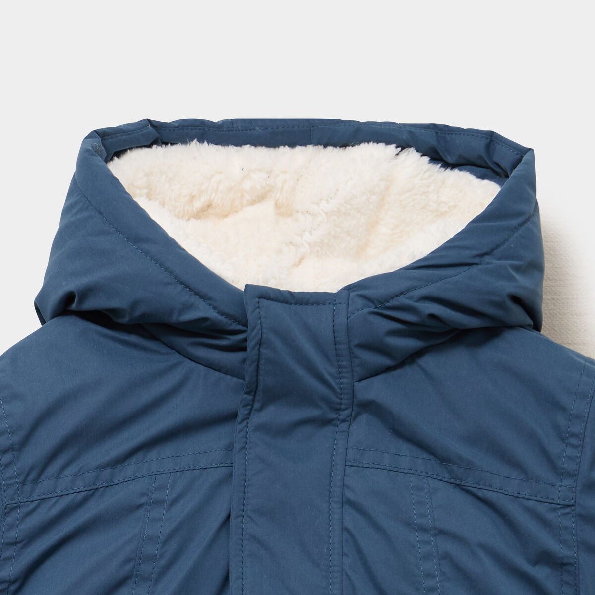 Parka &agrave; capuche doubl&eacute;e imperm&eacute;able bleu gris b&eacute;b&eacute; gar&ccedil;on