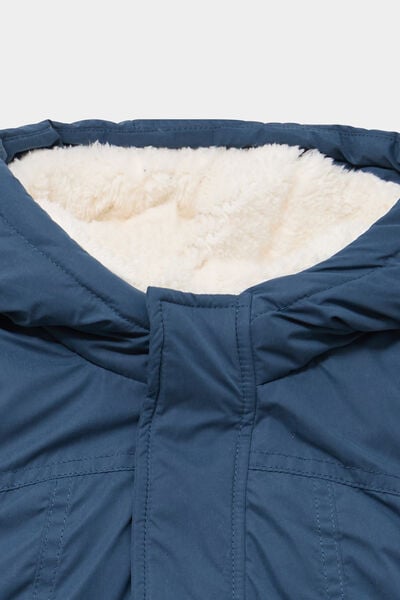 Parka &agrave; capuche doubl&eacute;e imperm&eacute;able bleu gris b&eacute;b&eacute; gar&ccedil;on