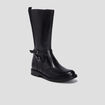Bottes en cuir noir fille