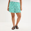 Short fluide taille &eacute;lastiqu&eacute;e ecru femme grande taille