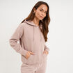 Sweat hoodie molleton &agrave; capuche marron clair femme